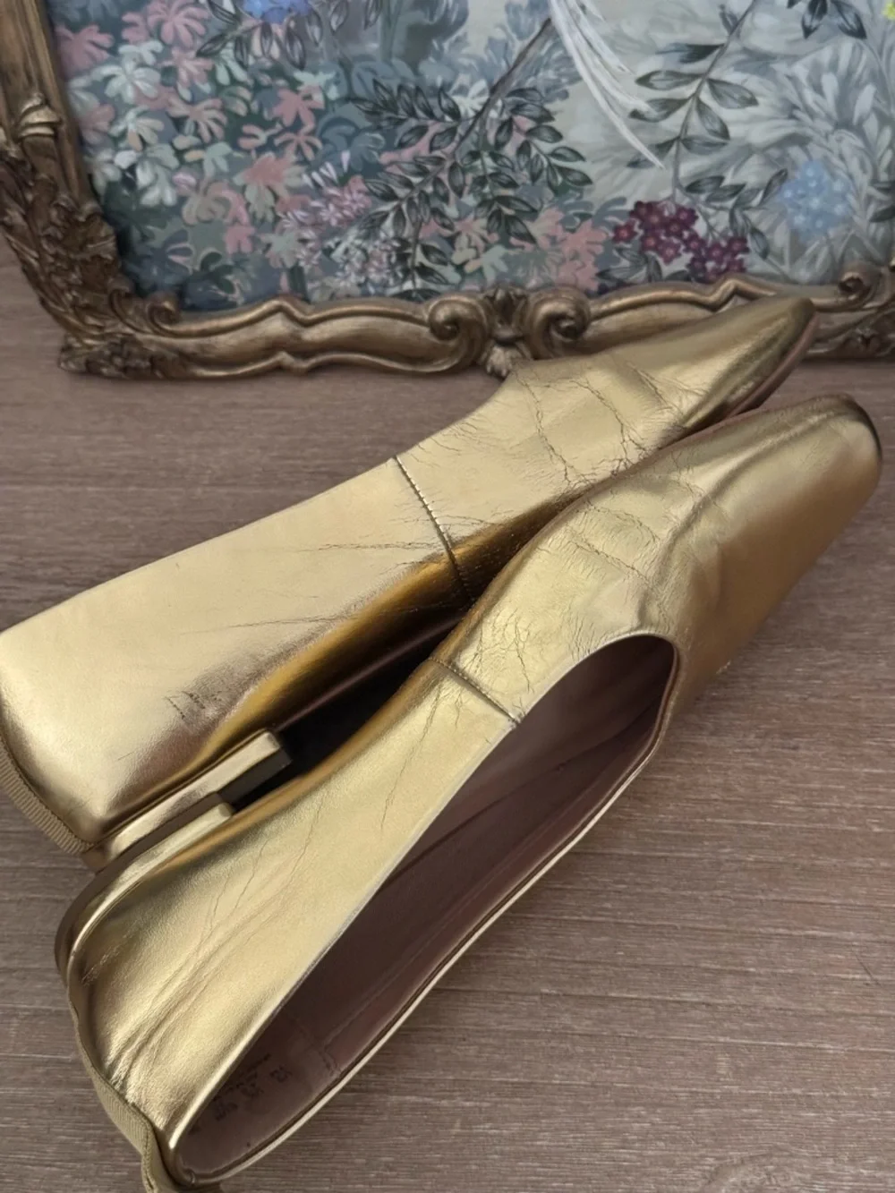 Franco Sarto women's Vana slip-on ballet flats in gold metallic | Size 7